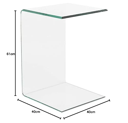 Beliani Table d'Appoint de Chevet en Verre Transparent Design Ultra Moderne Tendance pour Salon ou Chambre Contemporaine