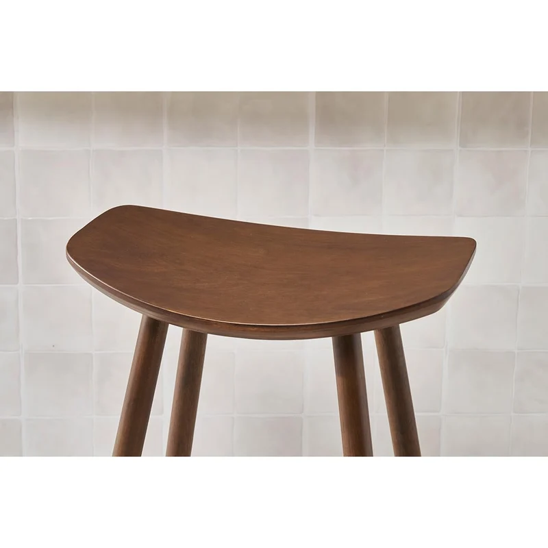 Miliboo Tabouret de Bar Design Noyer H72 cm DEMORY