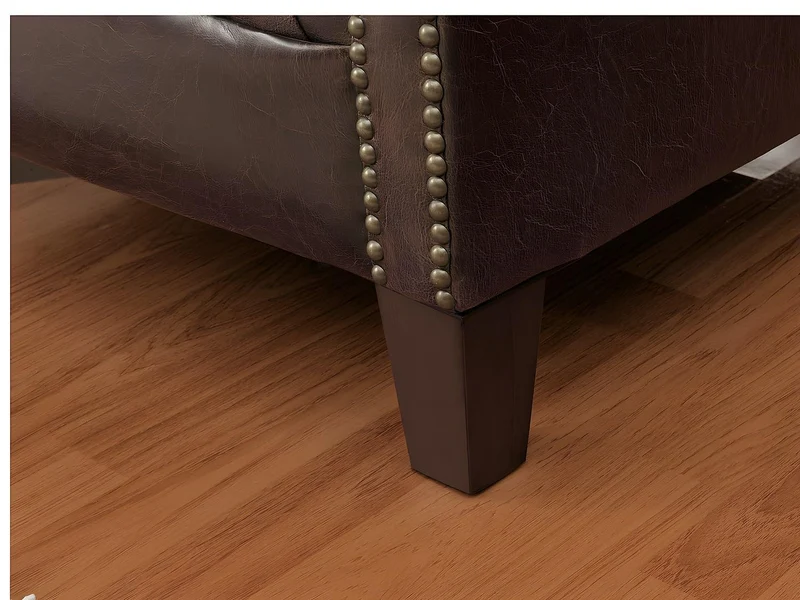 Vente-unique - Fauteuil Club 100% Cuir Vieilli ENGUERRAND Marron