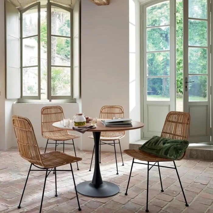 Atmosphera Créateur d'intérieur - Lot de 4 Chaises Design Kubu 88cm Naturel