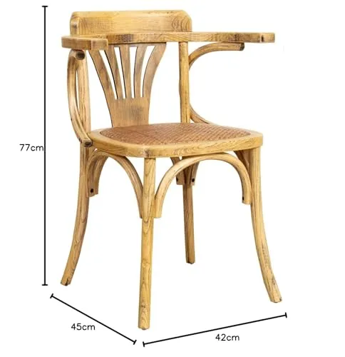 Biscottini Chaise Salle a Manger Bois 77x42x45 cm - Chaise rotin Salle à Manger et Chaise de Cuisine - Chaise bistrot Bois - Chaise Bois bistrot