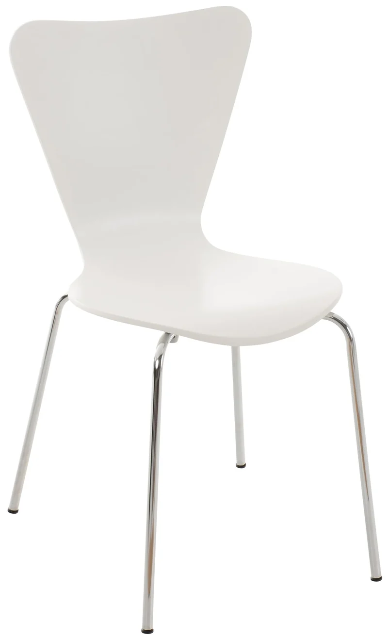 CLP Chaise Empilable Calisto en Bois - Assise Ergonomique - Chaise de Salle d'Attente en Bois Chaise, Hauteur Assise 45 cm -Couleurs au Choix:, Couleur:Blanc
