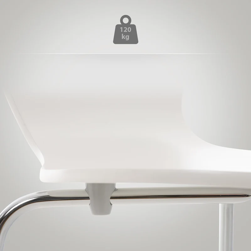 CLP Chaise Empilable Calisto en Bois - Assise Ergonomique - Chaise de Salle d'Attente en Bois Chaise, Hauteur Assise 45 cm -Couleurs au Choix:, Couleur:Blanc