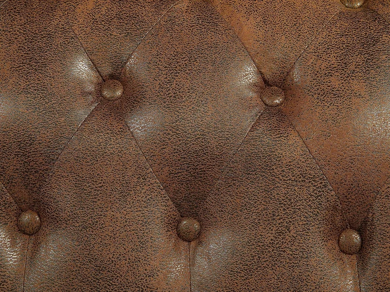 Vente-unique - Canapé 3 Places Chesterfield en Microfibre Aspect Cuir Vieilli