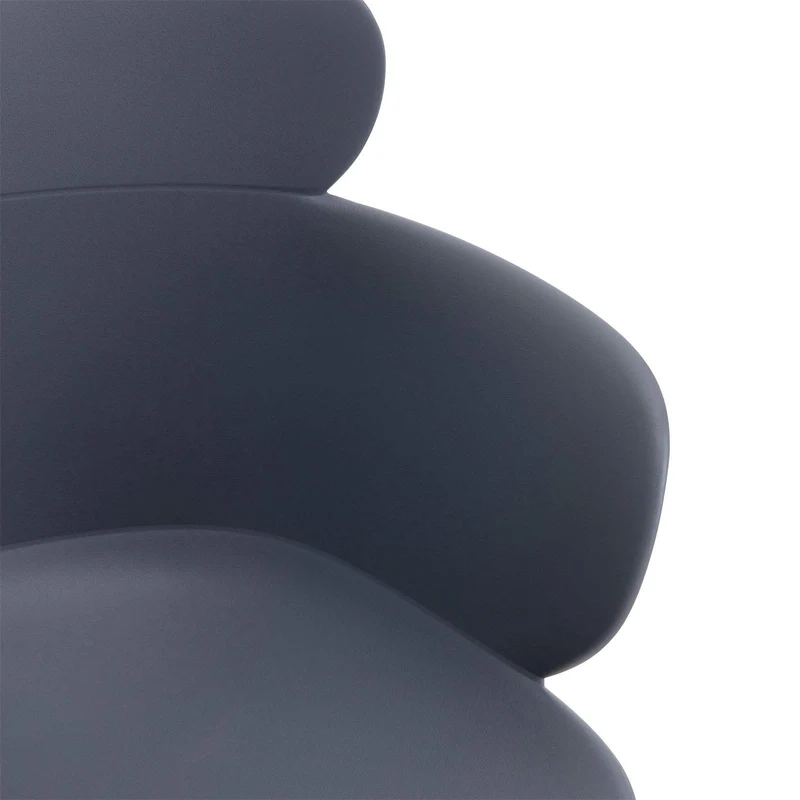 IDIMEX Lot de 4 chaises Catch pour Salle à Manger ou Cuisine au Design Retro avec Larges accoudoirs, Coque en Plastique Gris et 4 Pieds en métal laqué Noir