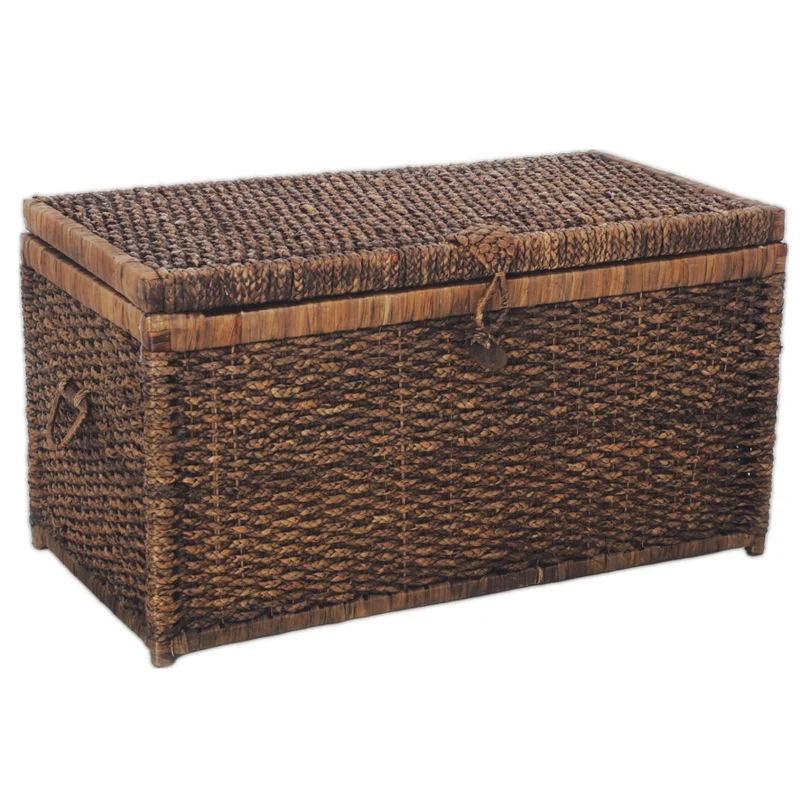 VIVANNO Coffre à linge Coffre en jacinthe d'eau Lea Marron 84 cm