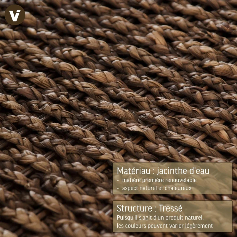 VIVANNO Coffre à linge Coffre en jacinthe d'eau Lea Marron 84 cm
