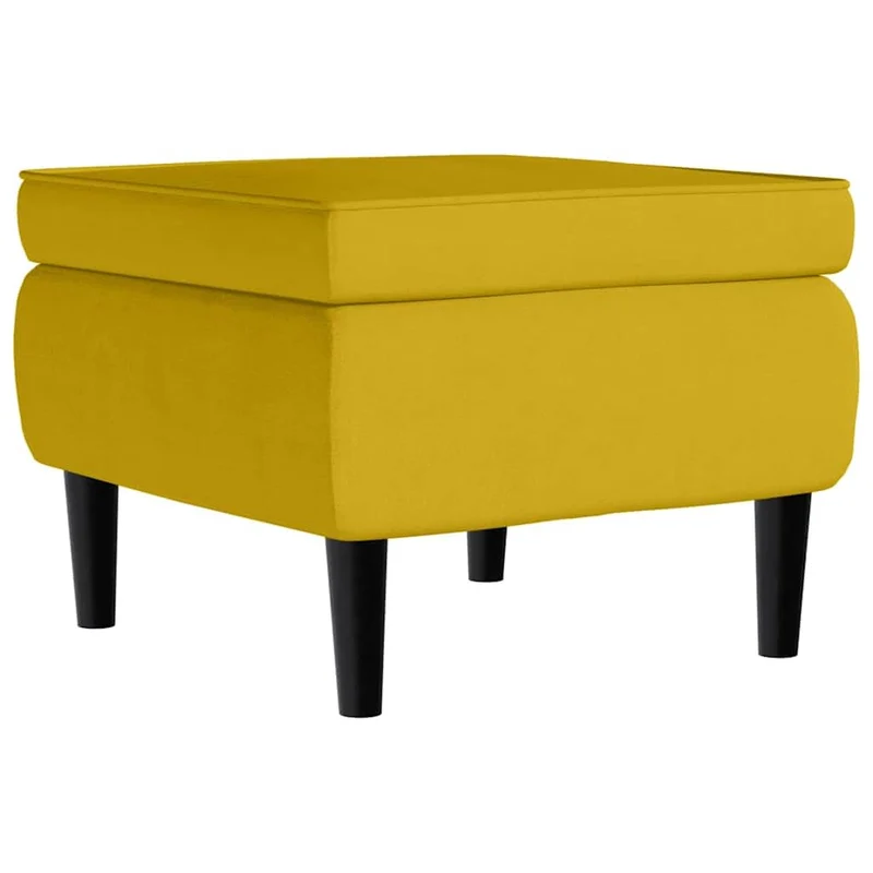 vidaXL Fauteuil à Oreilles avec Tabouret Chaise de Relaxation Siège de Salon Meuble de Salle de Séjour Maison Intérieur Jaune Moutarde Velours