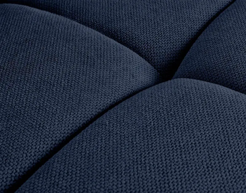 Lisa Design - Ray - canapé panoramique en U 7 Places en Tissu texturé, Bleu