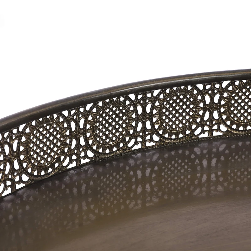 MICA Decorations Lagune Table Basse - H46 x Ø70 cm - Métal - Cuivre