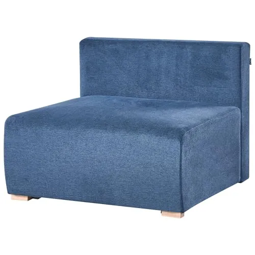 Beliani Canapé Modulable Minimaliste en Tissu 3 Places Fonction Couchage Espace de Rangement Bleu Nerbo