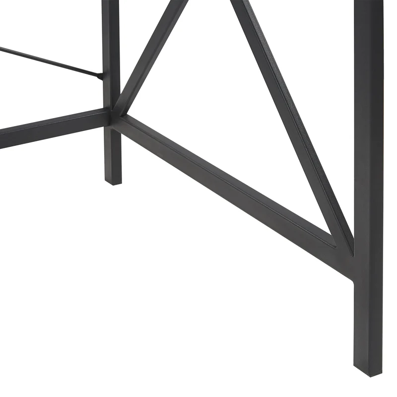Beliani Bureau Home Office Bois Foncé avec Pieds en Métal Noir 115 x 60 cm Futon