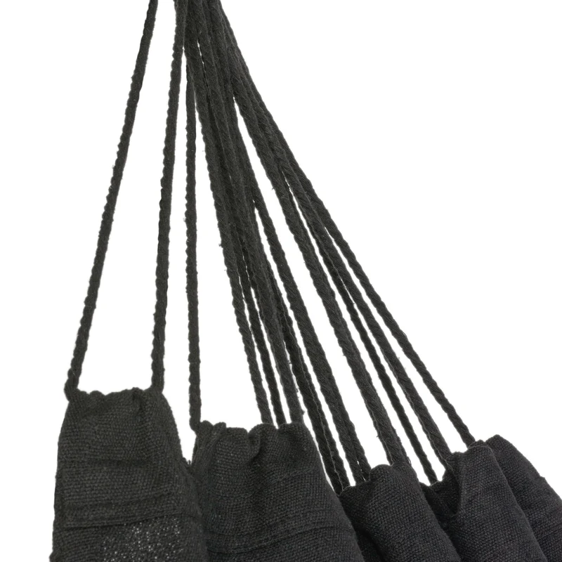 Hamac Suspendu - 200 x 150 cm - Hamac de Camping et Jardin Confortable - 250kg Capacité de Charge - 1-2 Personnes pour Intérieur, Balcon, Extérieur (Noir)