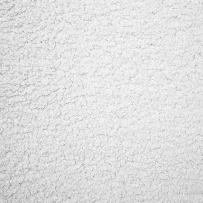 Atmosphera Créateur d'Intérieur - Fauteuil Chiara Bouclette Blanc Rétro Vintage Hévéa Accoudoirs Semi-Ferme Enveloppant pour Salon, Bureau, Chambre
