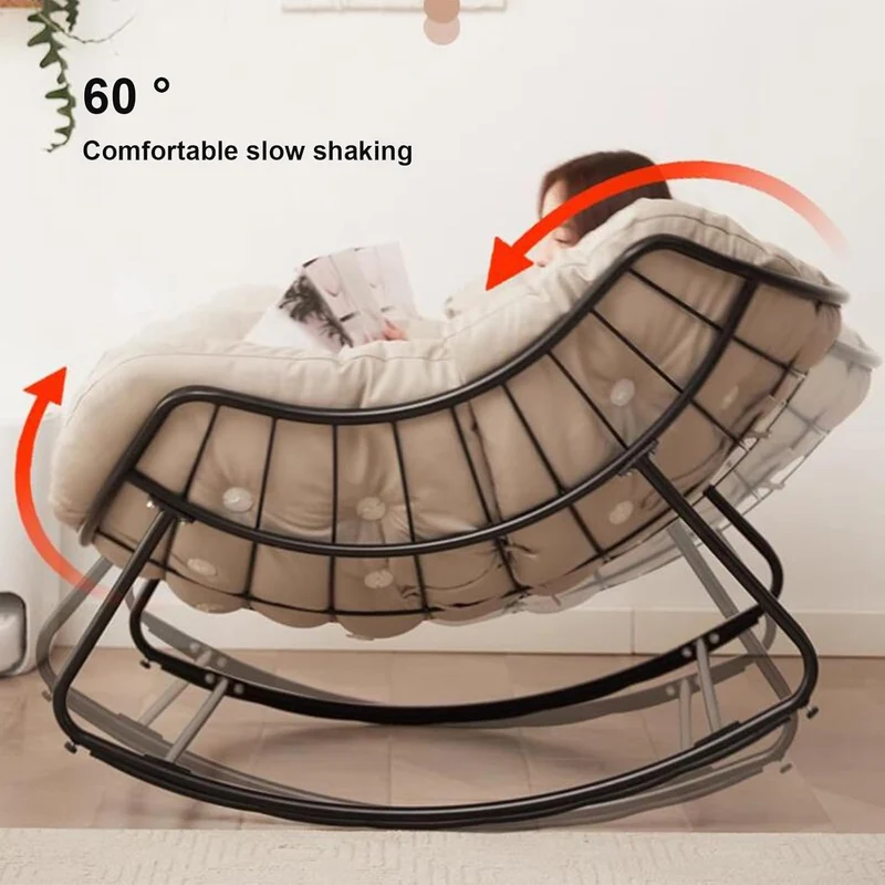 WNRLL Moderne Rocking Chair avec Haut Dossier, Rembourré Chaise Coulissante, Glider Chaise pour Salon/Chambre/Arrière-Cour/Balcon,2