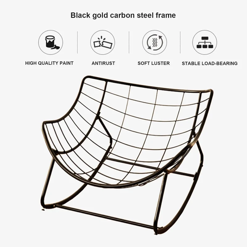 WNRLL Moderne Rocking Chair avec Haut Dossier, Rembourré Chaise Coulissante, Glider Chaise pour Salon/Chambre/Arrière-Cour/Balcon,2