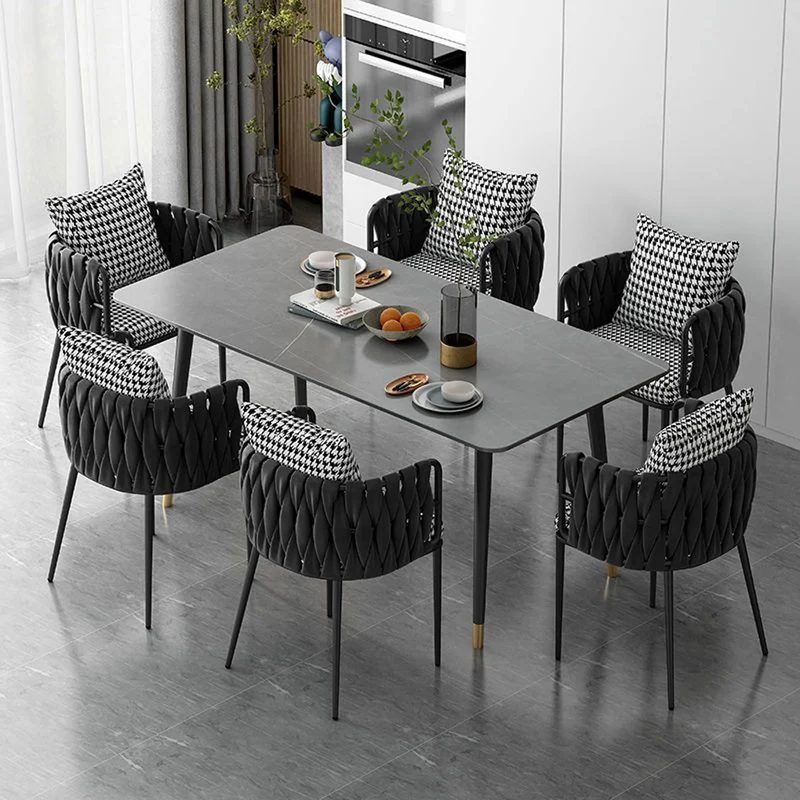 YBLANDRV Chaise De Salle à Manger, Ensemble 2 PièCes en Velours Noir Pied-De-Poule, Fauteuil en Cuir, Pieds en Bois Massif, AdaptéE Aux CaféS Et ThéS Au Lait (A)