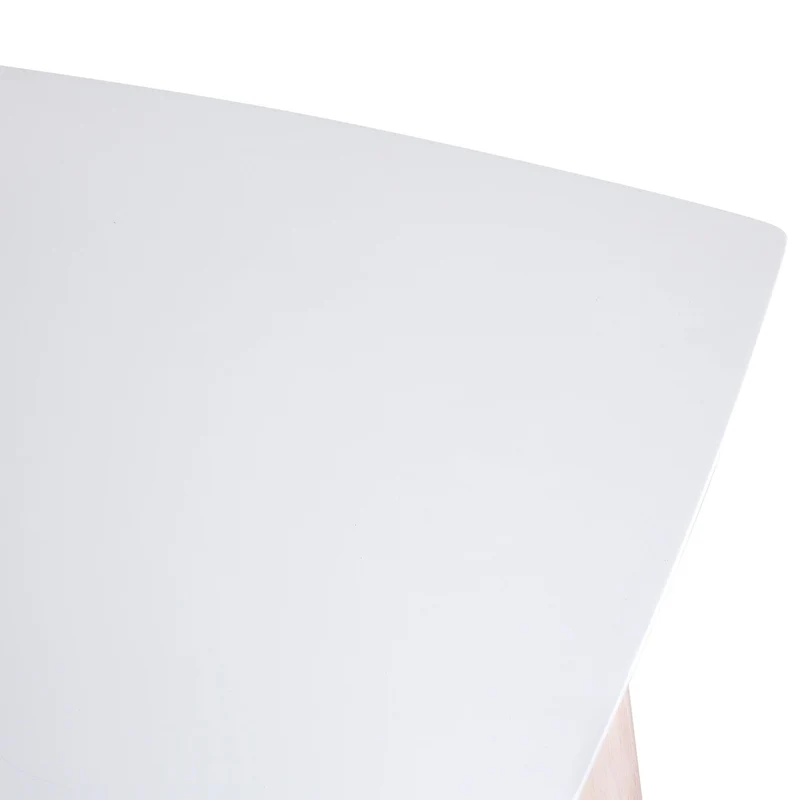 Beliani Table de Salle à Manger 150 x 90 cm en MDF Blanc Mat et Bois d'Hévéa Clair Santos