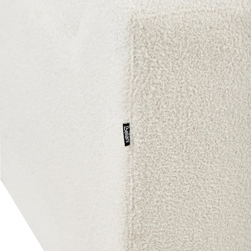 Beliani Fauteuil Moderne en Bouclé Tapissé Dossier Rembourré Épais Blanc Cassé Agerup