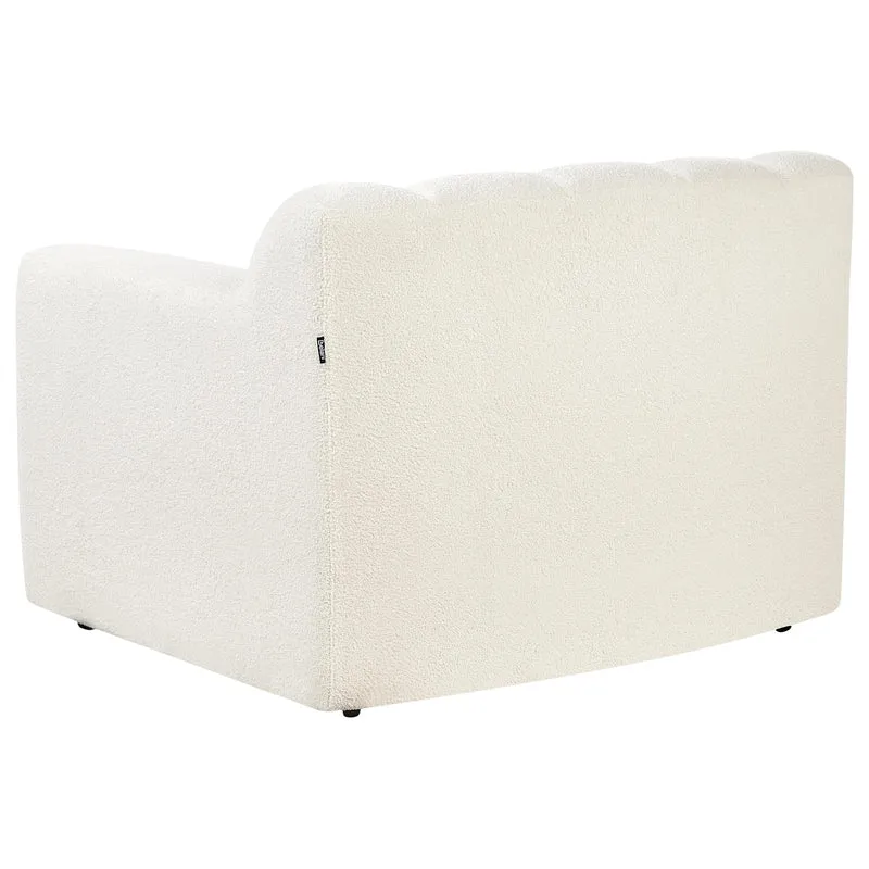 Beliani Fauteuil Moderne en Bouclé Tapissé Dossier Rembourré Épais Blanc Cassé Agerup