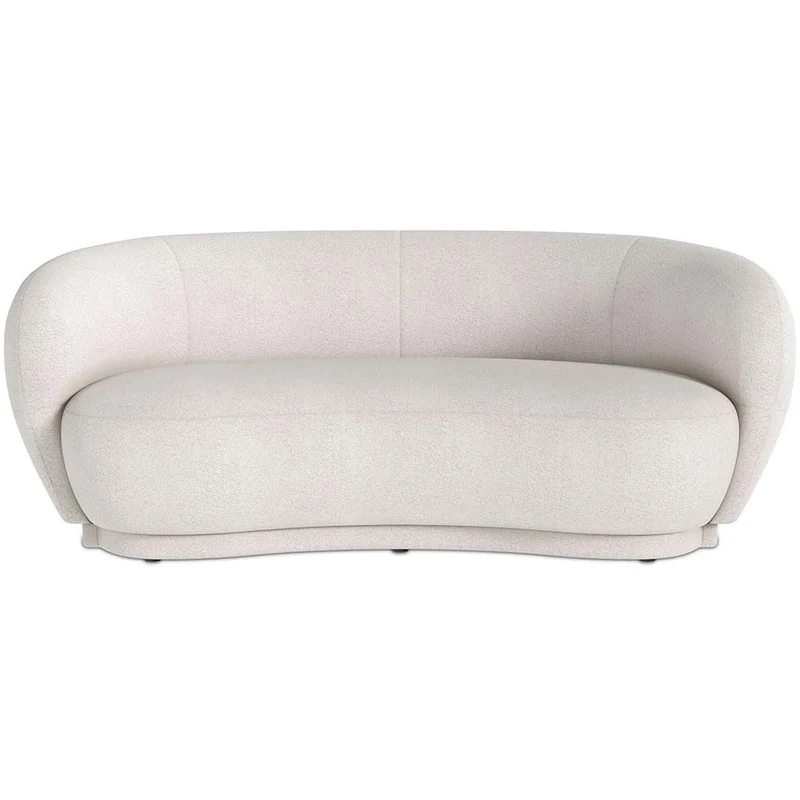 Iconik Interior Canapé Courbe 3 Places en Tissu bouclé - Curvy Blanc