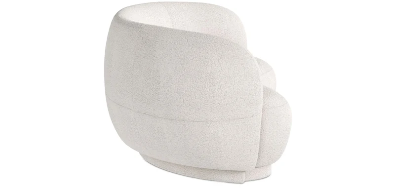 Iconik Interior Canapé Courbe 3 Places en Tissu bouclé - Curvy Blanc