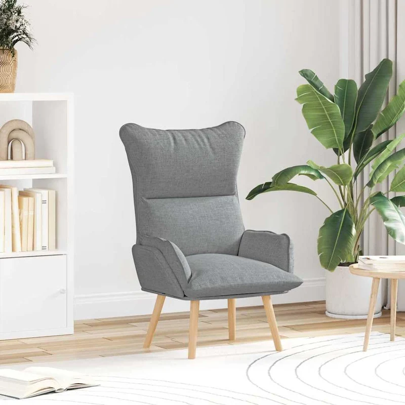 vidaXL Fauteuil Gris Clair 69 x 74 x 93 cm Tissu, Fauteuil, Design Moderne, Polyester Durable, Assise pour Salon, Cozy, Chaise Ergonomique, Cadre en Bois Massif, Style Compact