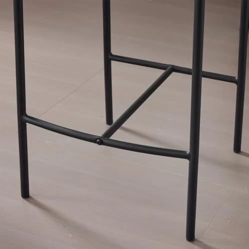 HOMIFAB Lot de 2 tabourets de Bar en Velours côtelé Beige - Evora