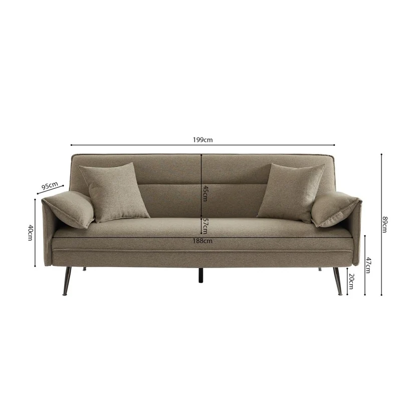 PRICE FACTORY just for you Canapé 3 Places Convertible Beige Collection Silas