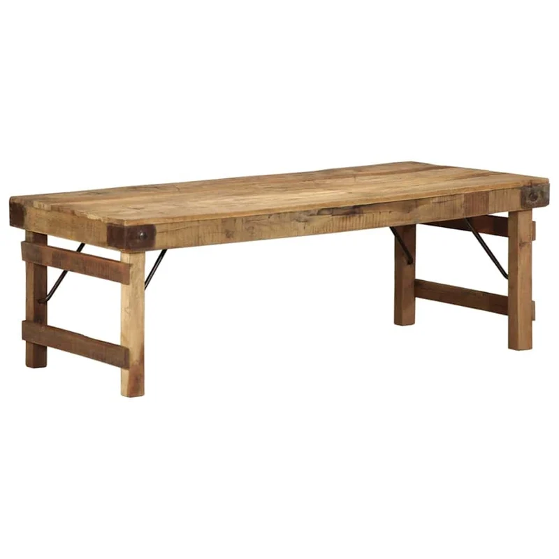 vidaXL Table Basse Marron 110 x 55 x 40 cm Bois de récupération Massif, Table Basse Rustique, rectangulaire, Meuble Fait Main, Bois Dur, déco Vintage, Design Solide pour Salon