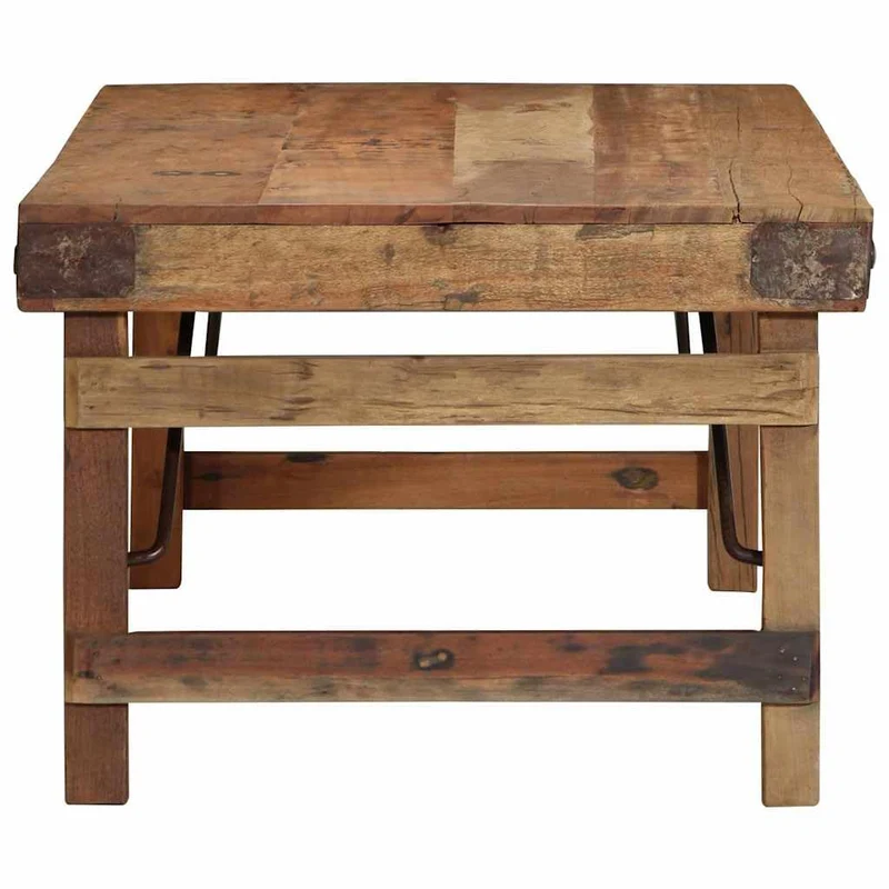 vidaXL Table Basse Marron 110 x 55 x 40 cm Bois de récupération Massif, Table Basse Rustique, rectangulaire, Meuble Fait Main, Bois Dur, déco Vintage, Design Solide pour Salon