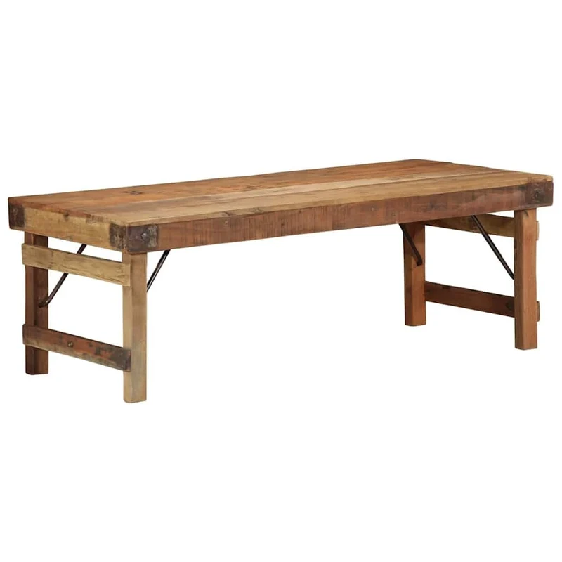 vidaXL Table Basse Marron 110 x 55 x 40 cm Bois de récupération Massif, Table Basse Rustique, rectangulaire, Meuble Fait Main, Bois Dur, déco Vintage, Design Solide pour Salon