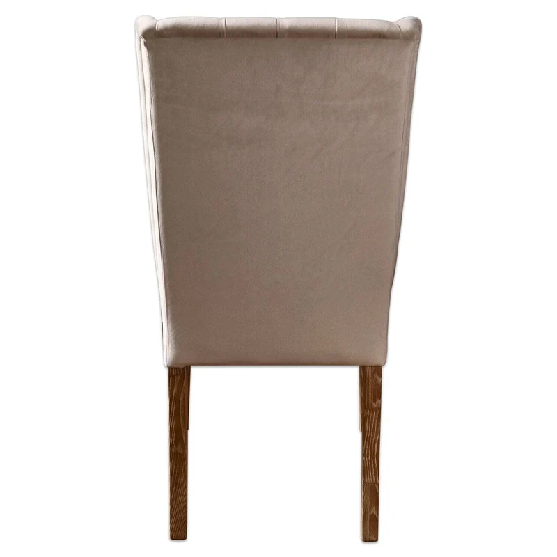 Loberon Chaise Sudbury - frêne, Velours Polyester - H/L/P env. 104/51 / 63 cm - crème, crème