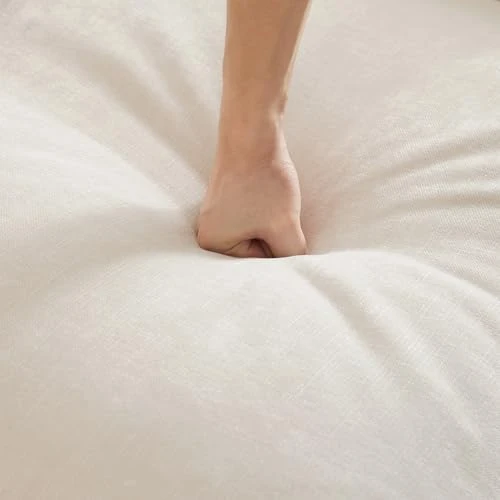 Dolamaní Canapé 3 places, petit format, avec accoudoirs évasés, volant amovible et pieds en bois, canapé 3 places et canapé en tissu chennille pour salon, blanc