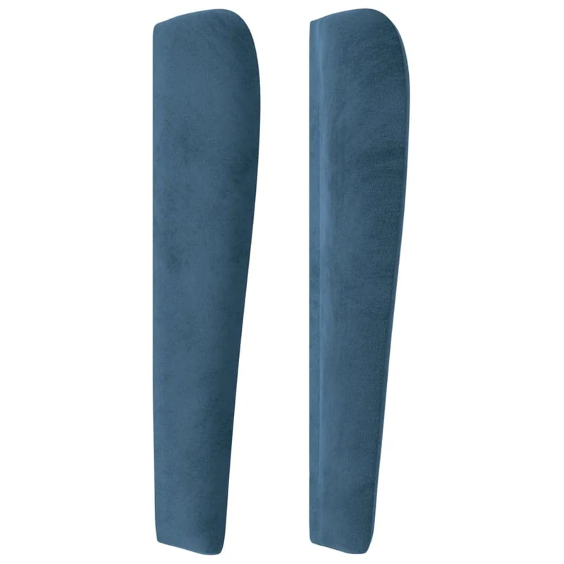 vidaXL Tête de Lit avec Oreilles Meuble de Chambre à Coucher Accessoire de Lit Double Tête de Cadre de Lit Bleu Foncé 163x23x118/128 cm Velours