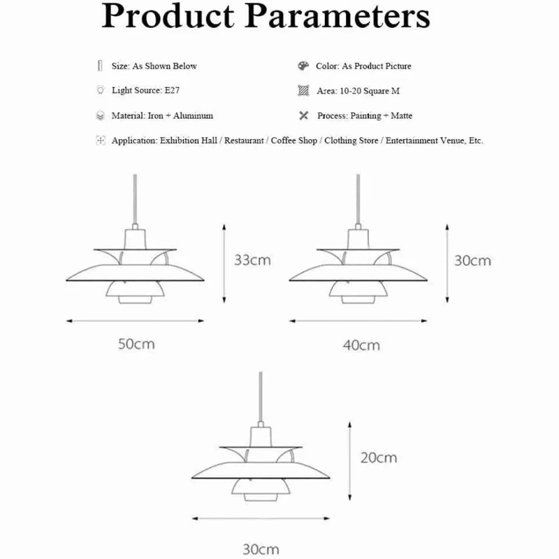 UIOPPOI Lampe Suspendue PH5 avec Douille Compatible E27 pour éclairage Moderne, Lustre en Aluminium de Style Nordique pour la décoration de la Maison et du Restaurant