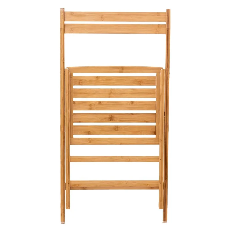 Spetebo Lot de 4 chaises pliantes en bambou naturel - Charge maximale : 120 kg - Chaise de cuisine pliable en bois FSC - Chaise classique pour un usage domestique