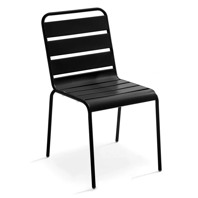 Oviala Chaise de Jardin en métal Noir - Palavas