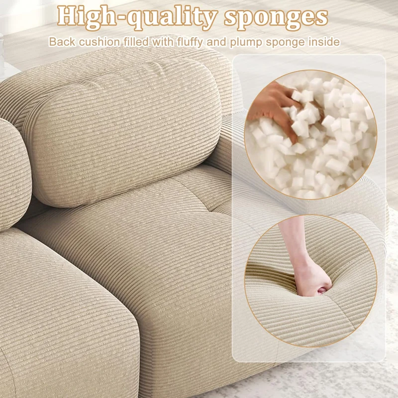 Générique Canapé Modulable avec Dossier, Canapé d'angle en L U Canapé sans Structure Velours,Canapé-Lit 1 2 3 4 Places avec Pouf,Canapé Relaxant pour Salon, Livré Monté,Vert,2 Sitze