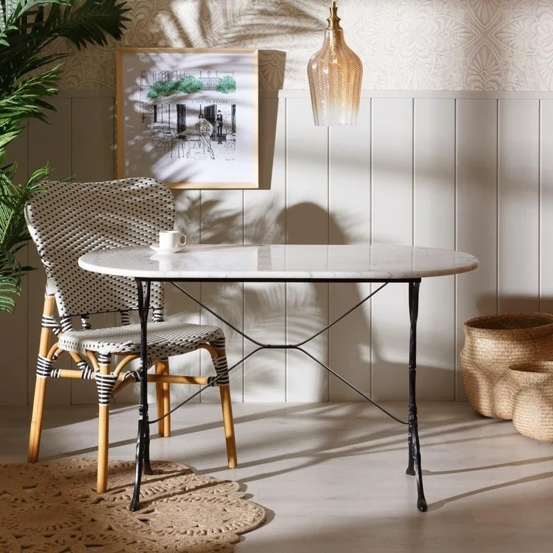Kare design - Table bistrot marbre Ovale 120x60 cm