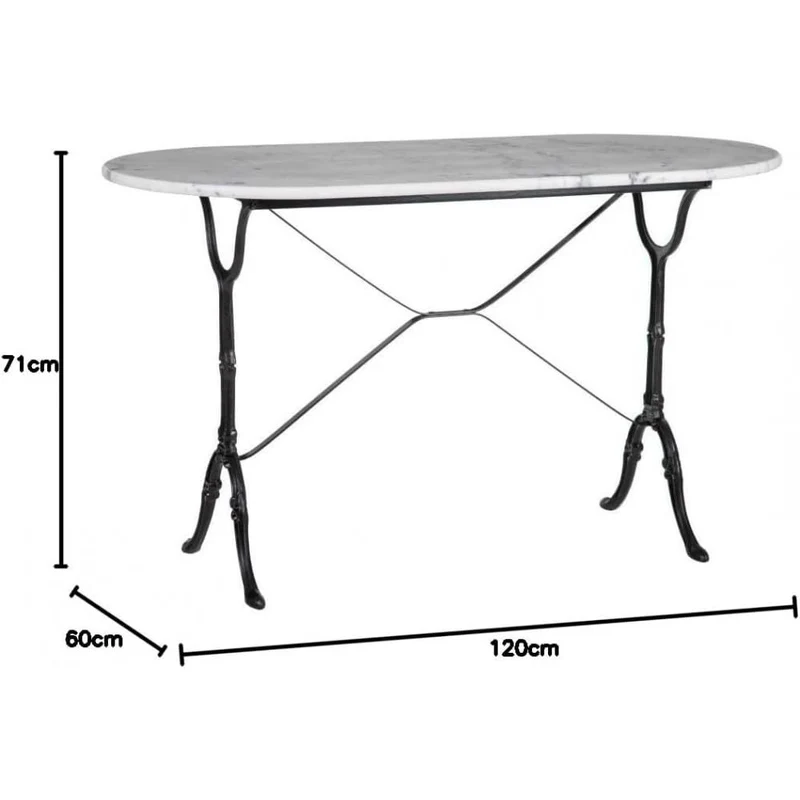 Kare design - Table bistrot marbre Ovale 120x60 cm