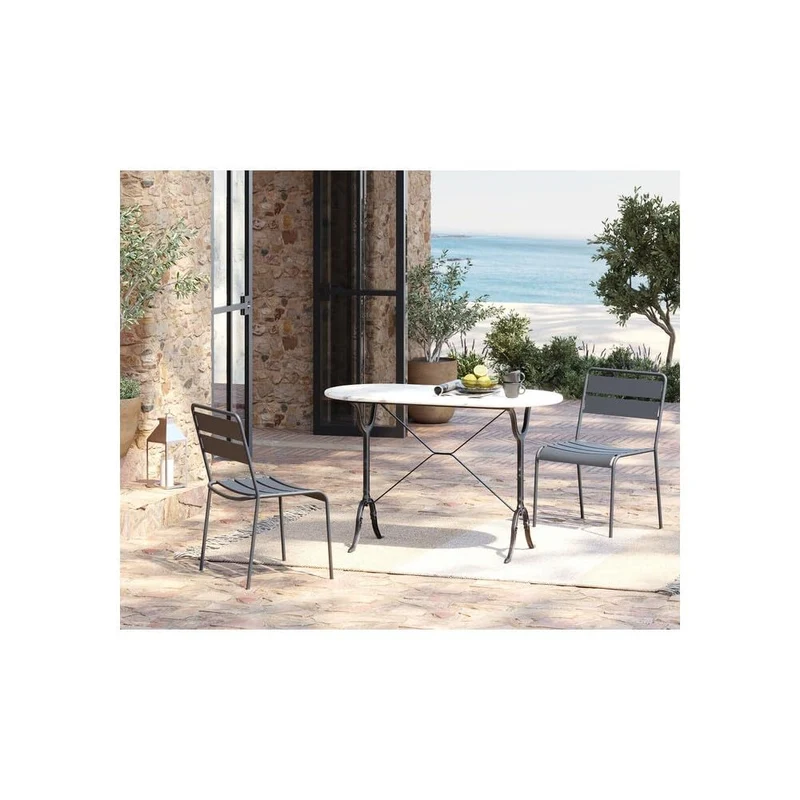 Kare design - Table bistrot marbre Ovale 120x60 cm
