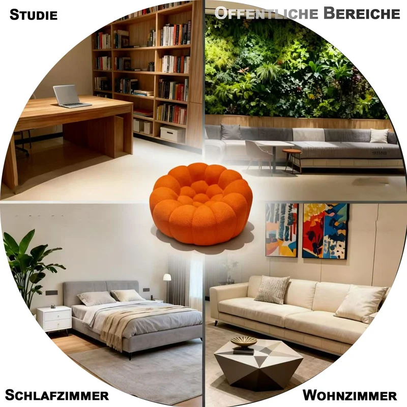 Generico Canapé Bubble - Fauteuil Simple surdimensionné, Design Ergonomique incurvé avec Maille Respirante, Pouf 3D en nid d'abeille pour Salon, Bureau | Facile à Nettoyer