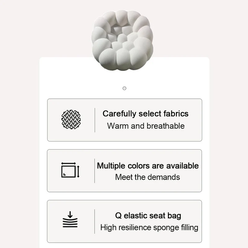 Generico Canapé Bubble - Fauteuil Simple surdimensionné, Design Ergonomique incurvé avec Maille Respirante, Pouf 3D en nid d'abeille pour Salon, Bureau | Facile à Nettoyer