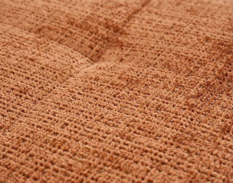 Lisa Design - Rune - canapé Droit 3 Places en Velours texturé, Rouille