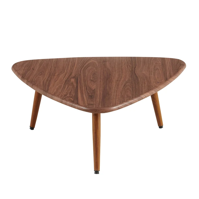 Oviala Table Basse Triangulaire en MDF Bois foncé