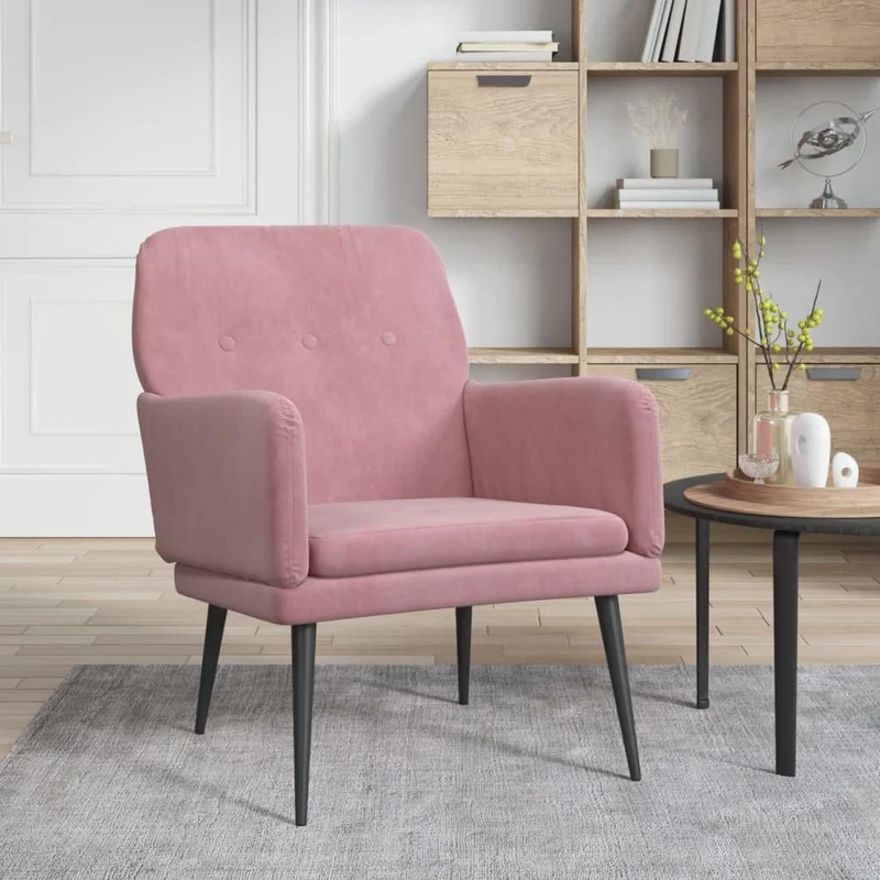 vidaXL Fauteuil Rose 62x79x79 cm Velours