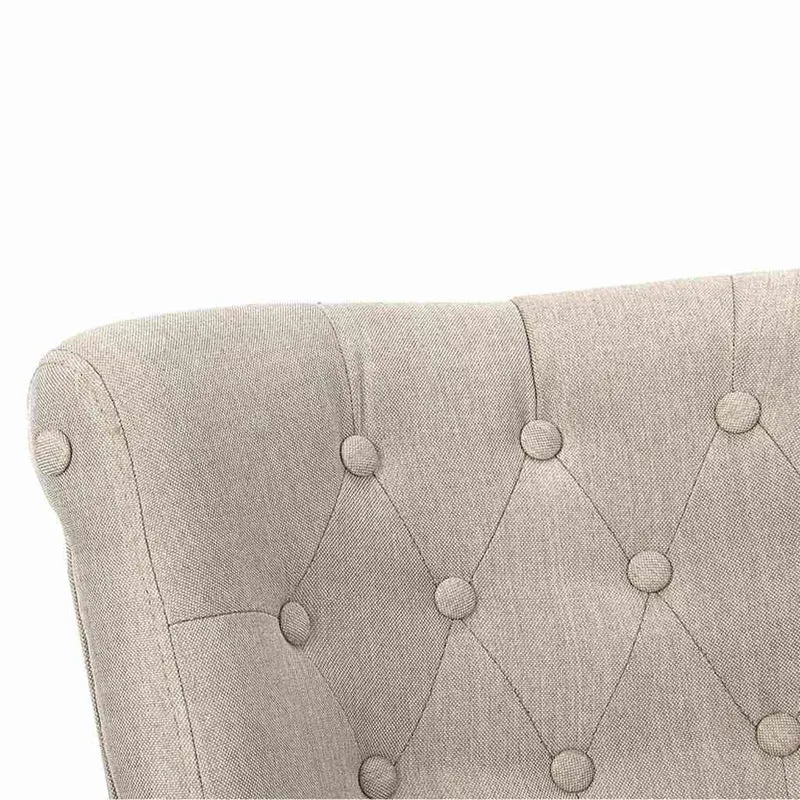 vidaXL Fauteuil de Style France 2 pcs Crème Tissu