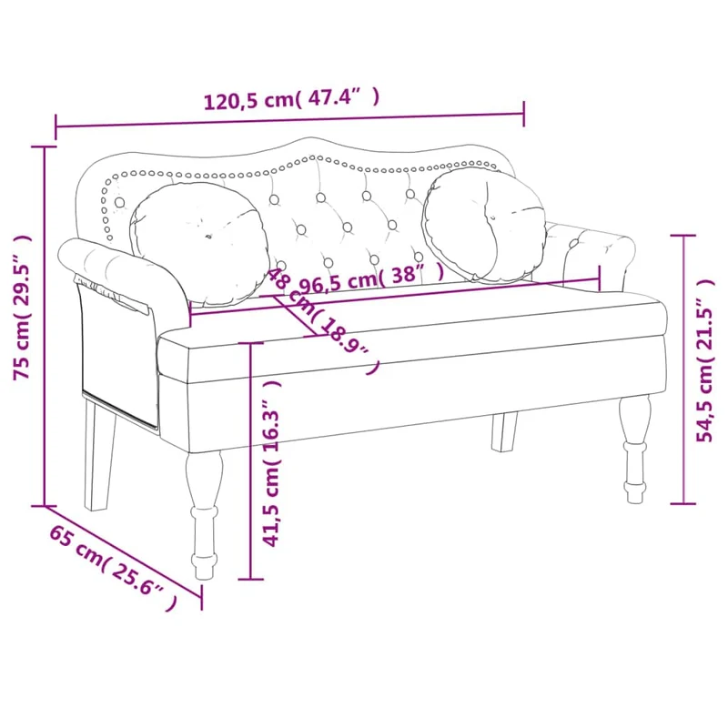 vidaXL Banc avec Coussins, Canapé avec Accoudoir et Dossier, Banquette avec Pieds en Bois, Siège de Salon Salle de Séjour, Rose Velours
