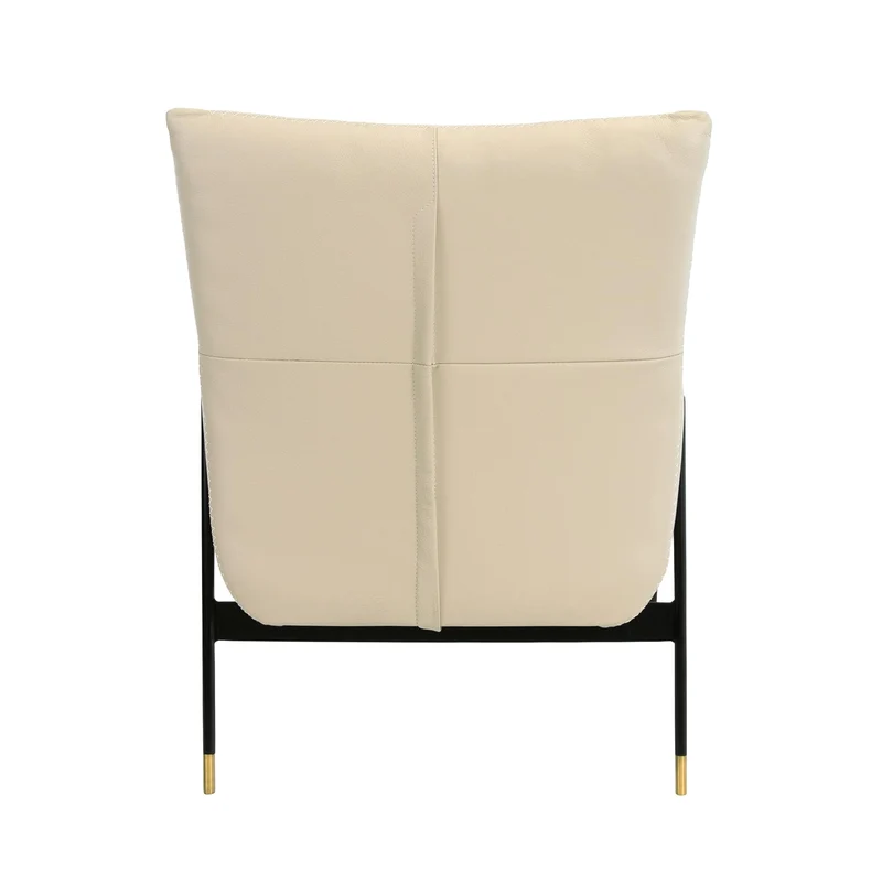 Angel Cerdá - Fauteuil en Peau de Vache Gris Perle - Design Moderne avec Structure en Acier Noir et Détails Dorés - Idéal pour les Salons, les Espaces Repas et les Espaces de Détente - 67 x 75 x 87 cm